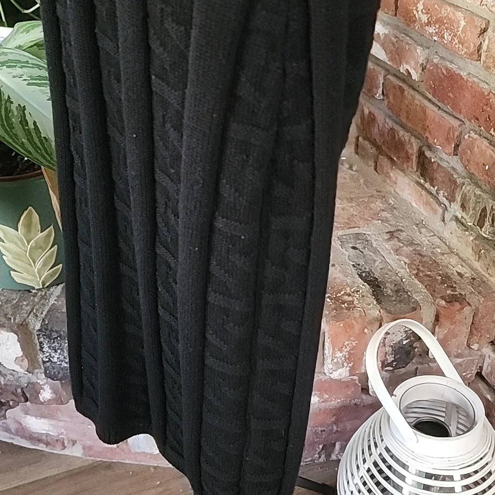 Stüssy Black Ribbed Knit Midi Dress Sleeveless Minimalist - Picture 6 of 11